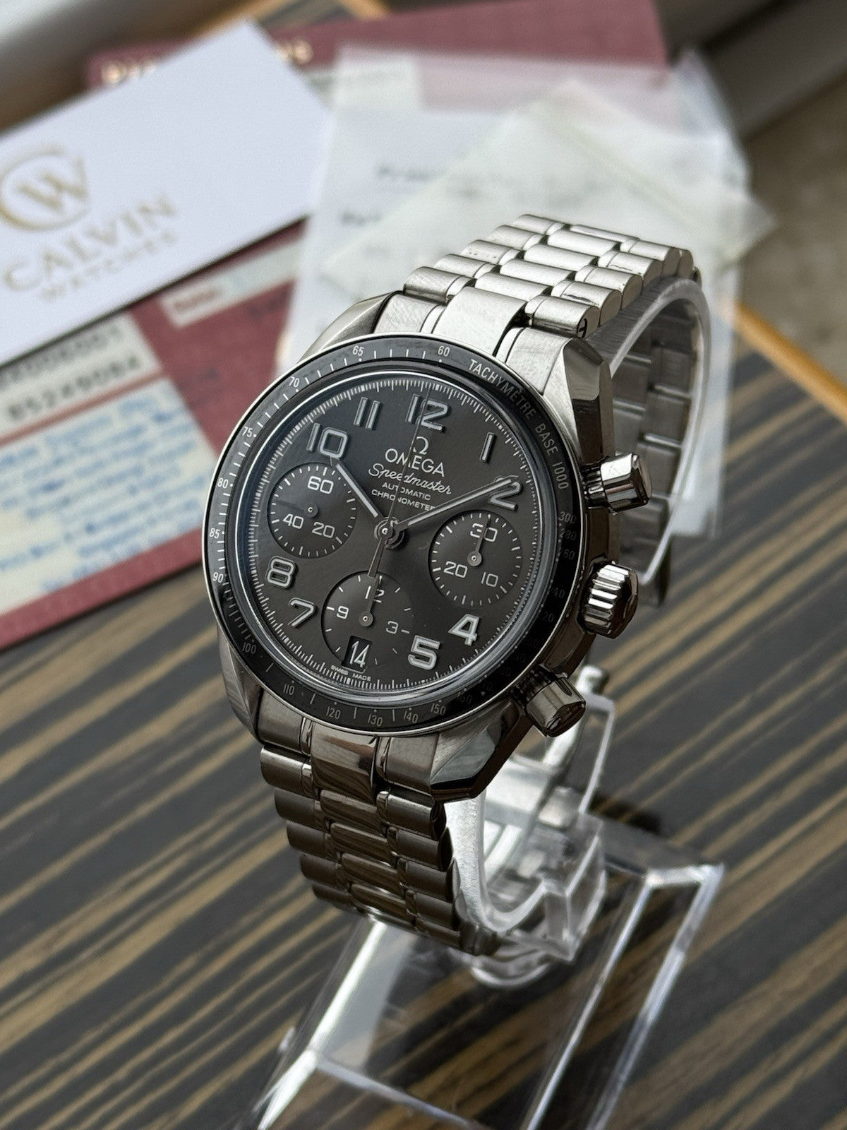 Omega Speedmaster Reduced 38mm Chronograph With Cards