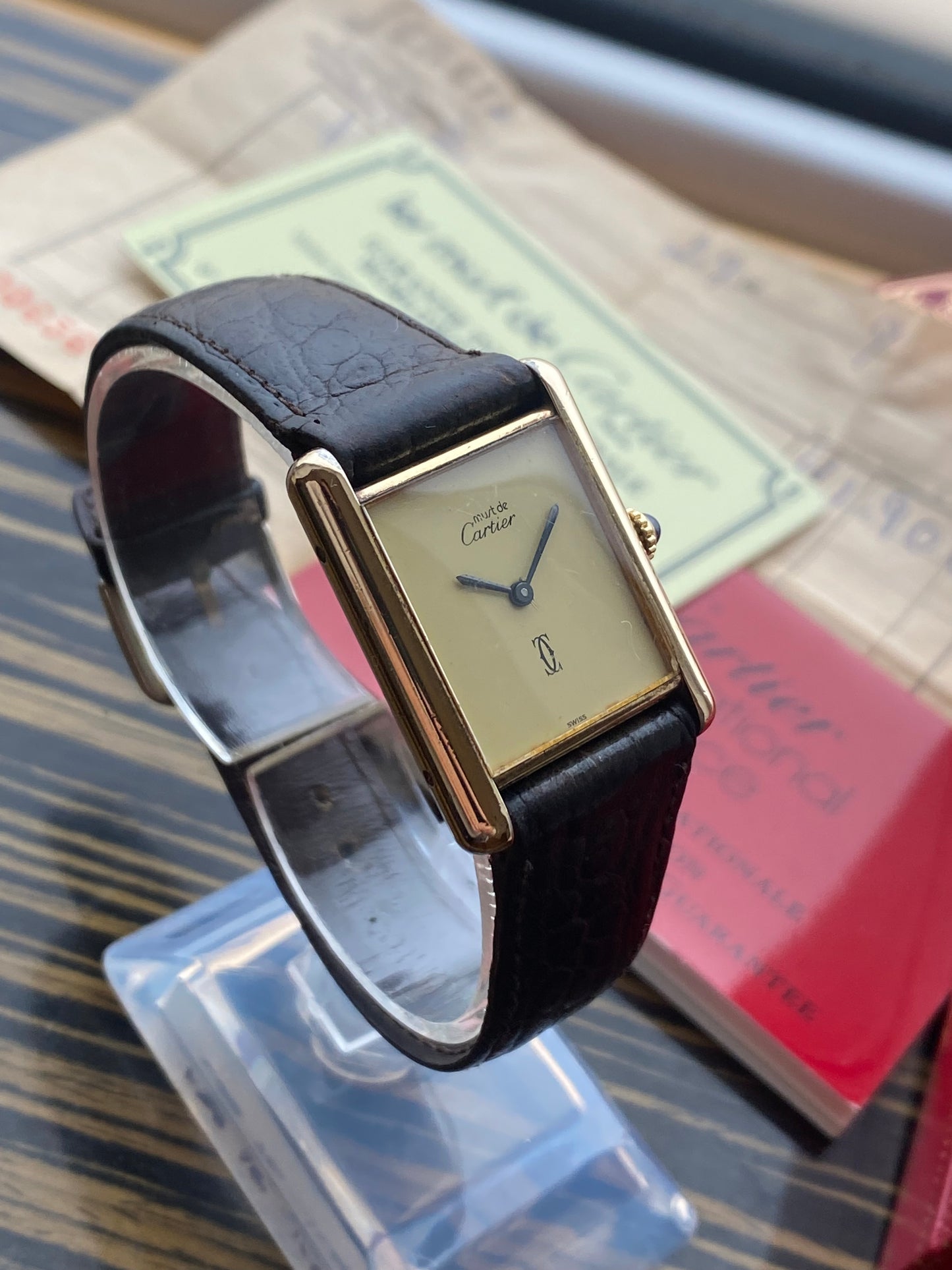Must de Cartier Tank Vermeil vintage full set