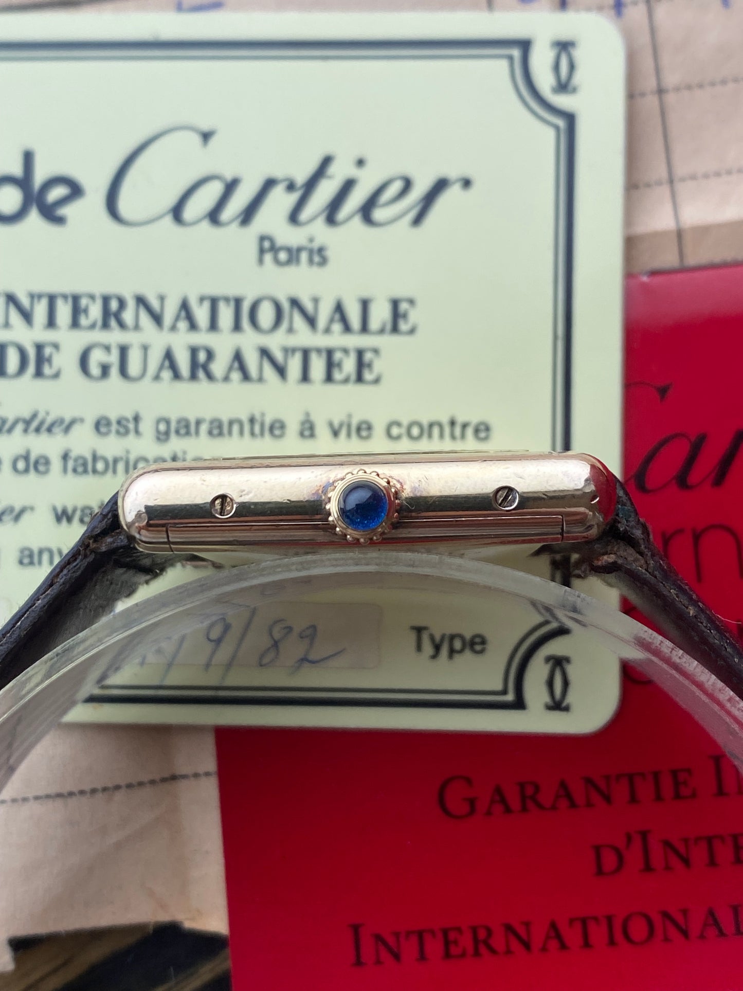 Must de Cartier Tank Vermeil vintage full set