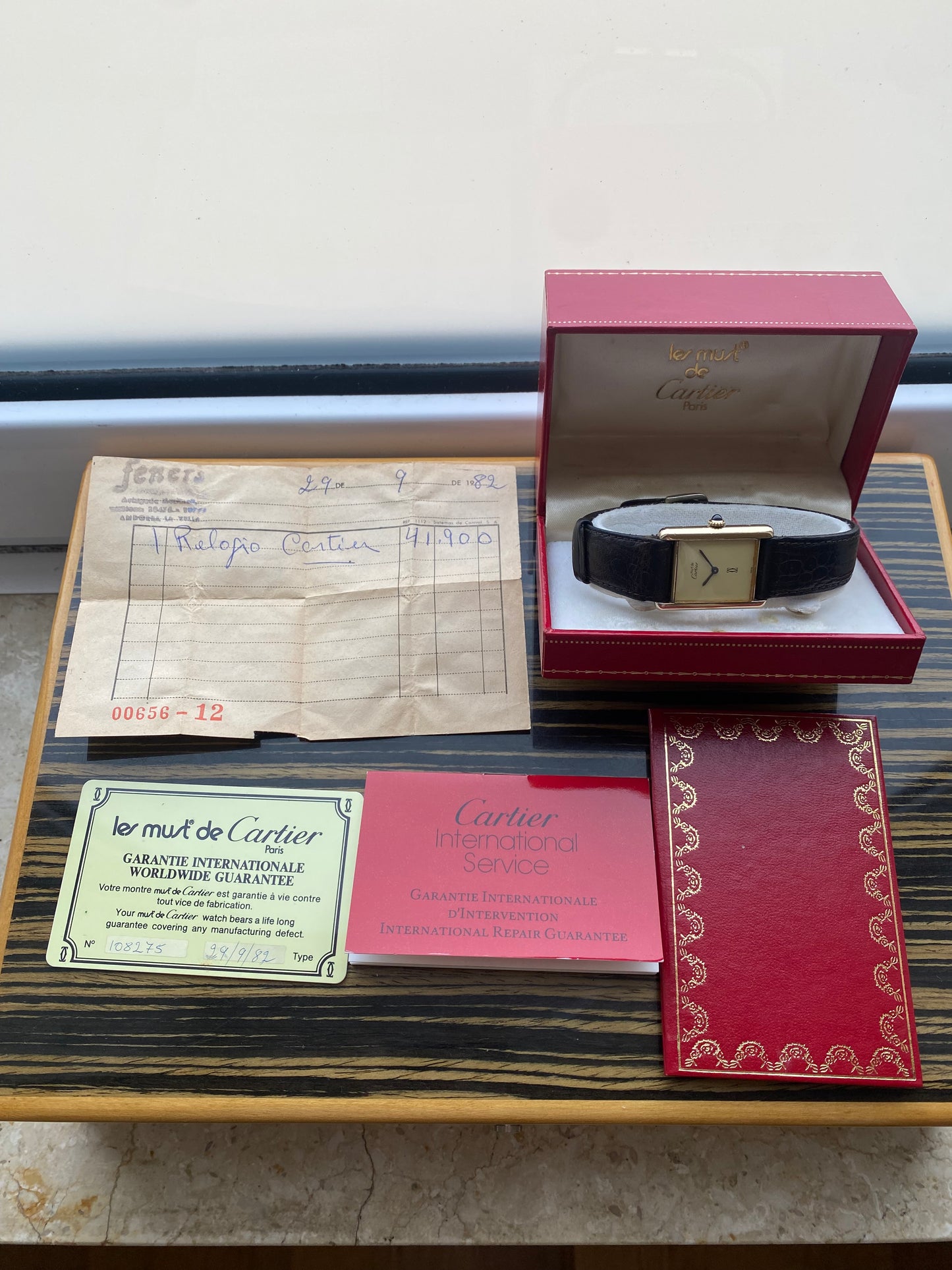 Must de Cartier Tank Vermeil vintage full set
