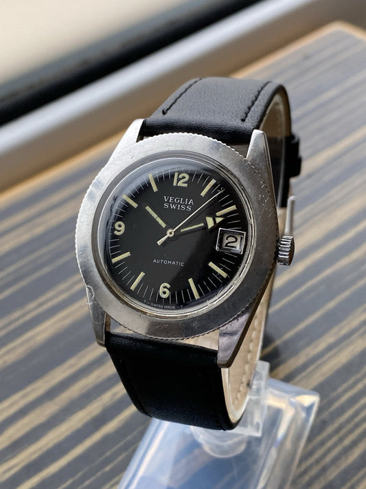 Veglia Swiss Automatic Vintage Diver Watch Pre Favre Leuba 35mm