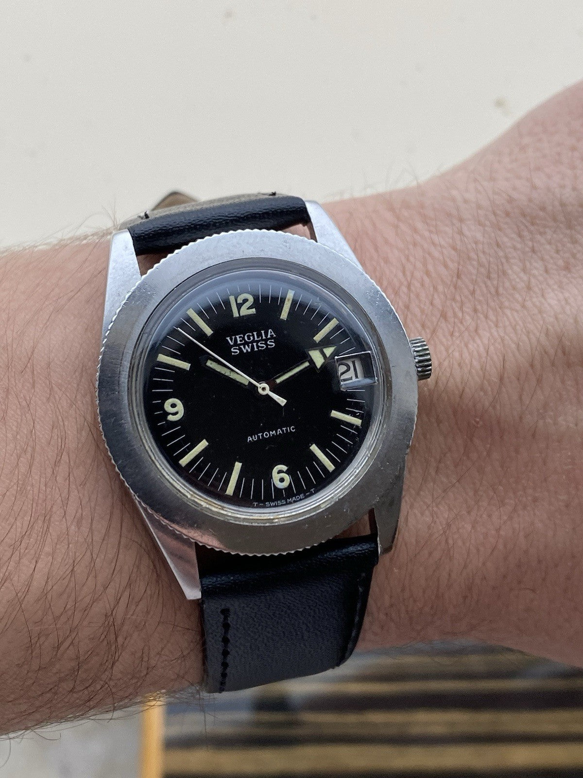 Veglia Swiss Automatic Vintage Diver Watch Pre Favre Leuba 35mm
