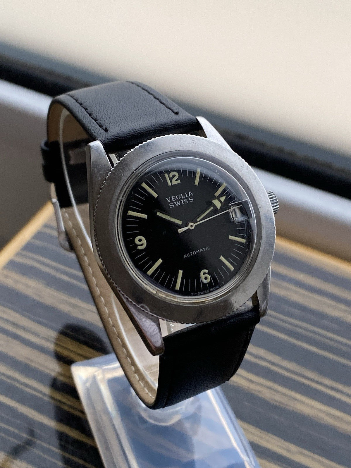 Veglia Swiss Automatic Vintage Diver Watch Pre Favre Leuba 35mm