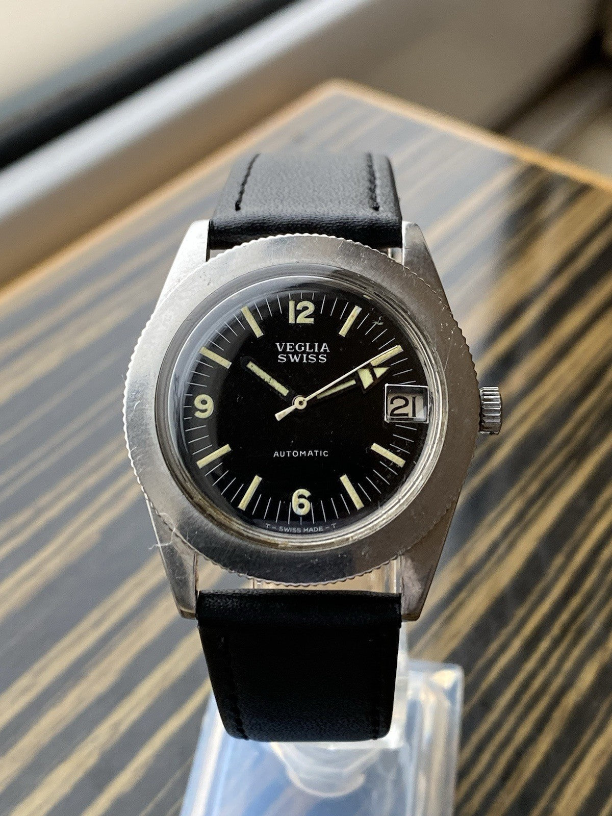 Veglia Swiss Automatic Vintage Diver Watch Pre Favre Leuba 35mm