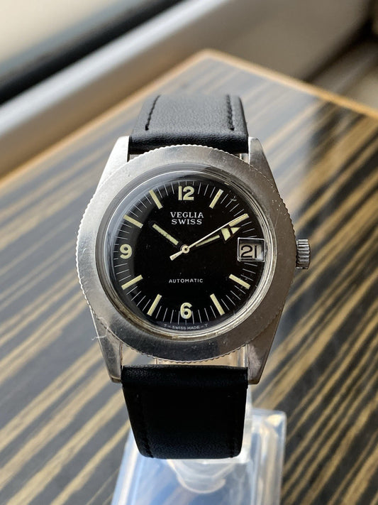 Veglia Swiss Automatic Vintage Diver Watch Pre Favre Leuba 35mm